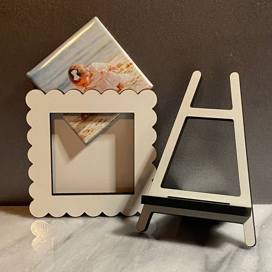 Scalloped Photo Magnet Frame & Ornament Bundle